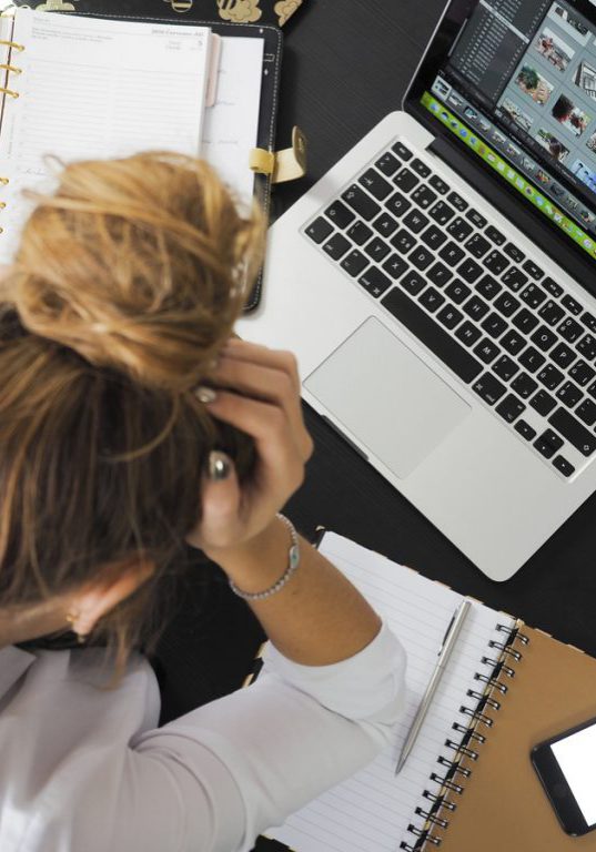 stressed-woman-over-computer Free stressful business woman working with laptop image, public domain CC0 photo.